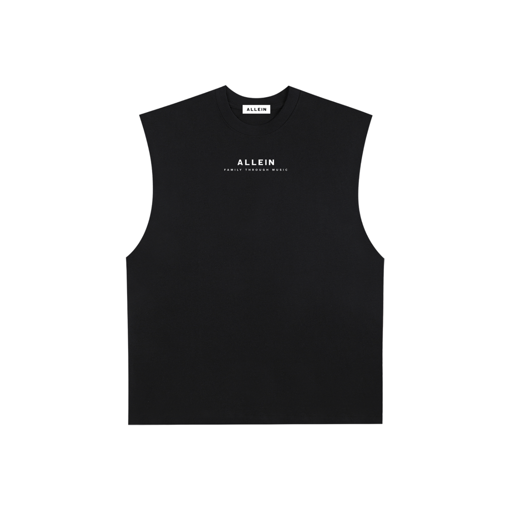 ALLEIN Basic Black Cotton Tank Top
