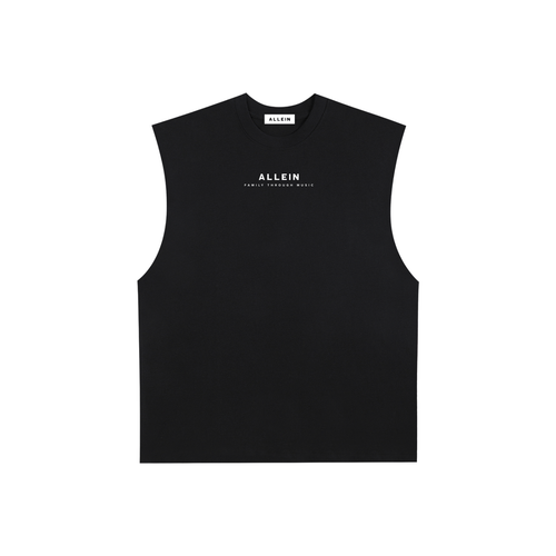 ALLEIN Basic Black Cotton Tank Top