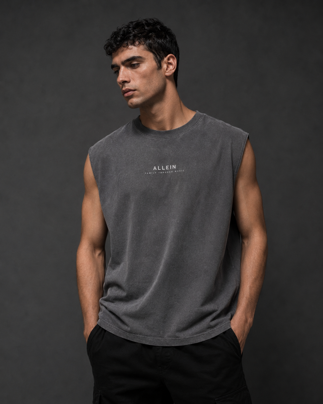 ALLEIN Grey Gradient Tank Top
