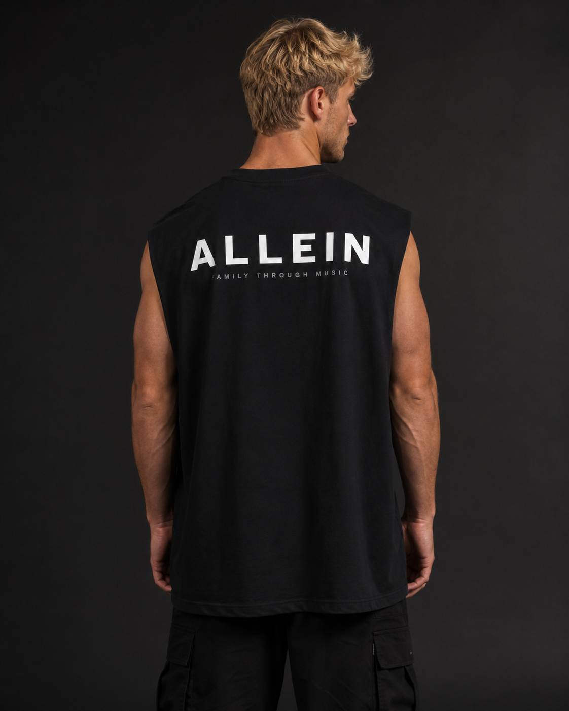 ALLEIN Basic Black Cotton Tank Top