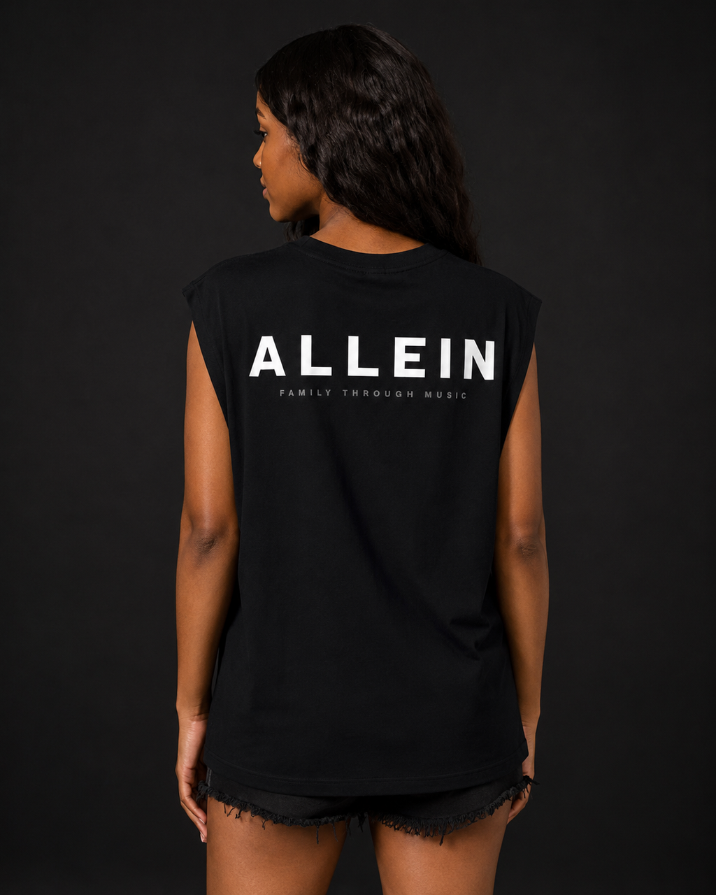 ALLEIN Basic Black Cotton Tank Top
