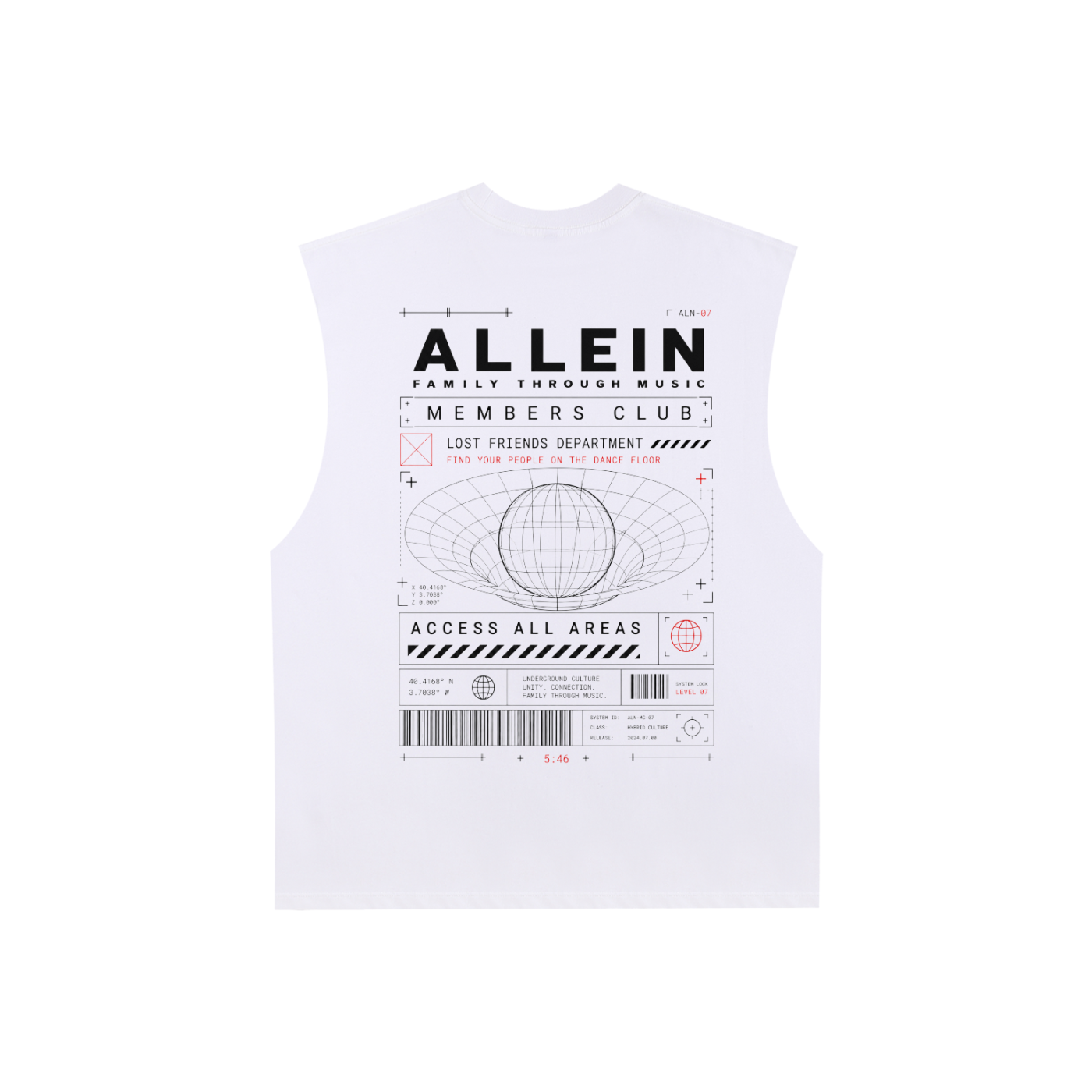 ALLEIN White Members Club Tank Top